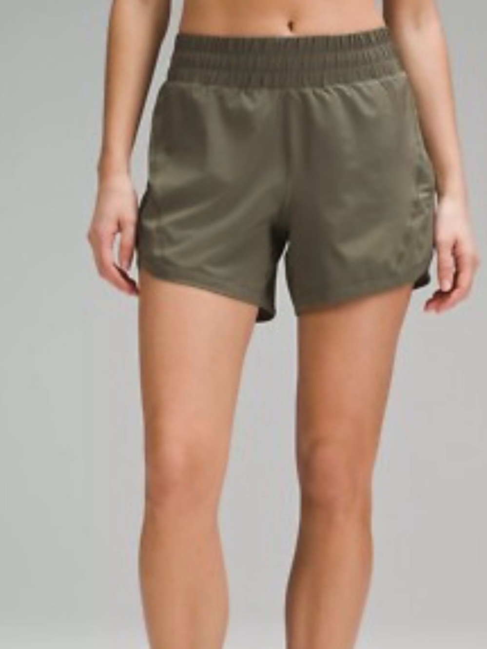 Lululemon Track That High-Rise Lined Short 5" Army Green Size 4